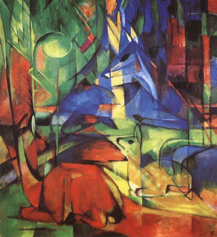 Franz Marc Radjur in the forest II china oil painting image